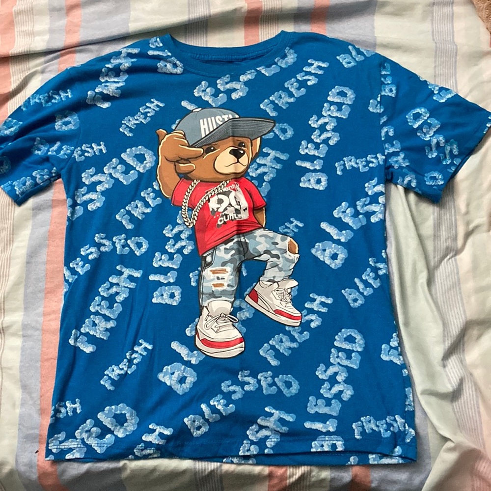 Blue XL boy hustle gang shirt